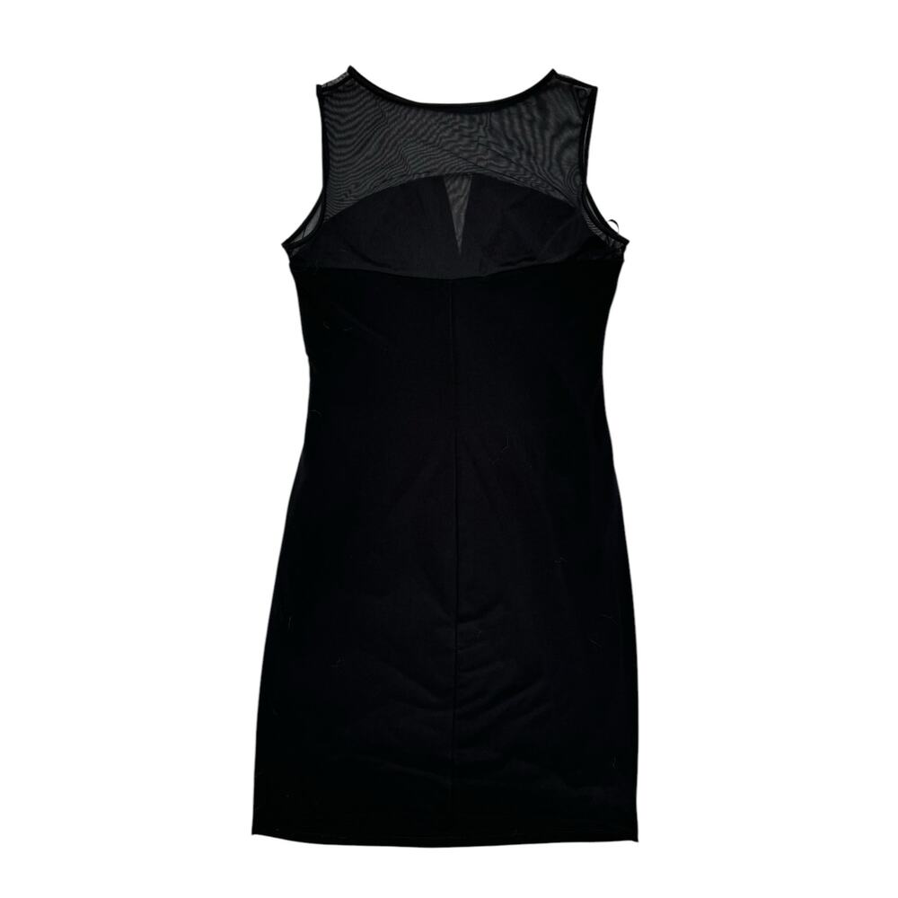 RALPH LAUREN LRL Mesh V-neck Black Jersey Knit Dress Sz 14 LBD Date Event Formal - Picture 5 of 11